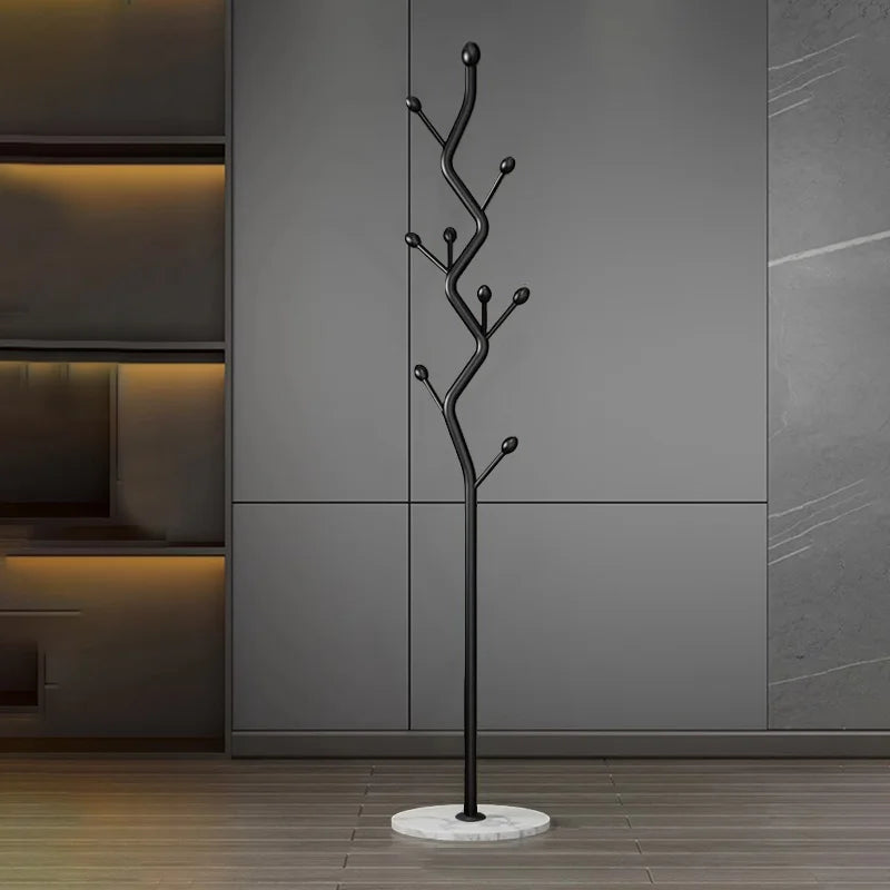 Perchero vertical moderno de metal - con base de mármol |   Diseño exquisito y sencillo, perchero y colgador de abrigos independiente para recibidor.