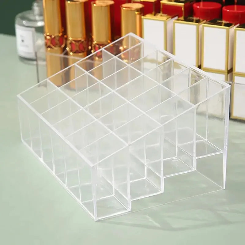 Organizador de Lápices Labiales Transparente para el Hogar, Caja de Almacenamiento de Plástico para Escritorio, Organizador de Cosméticos