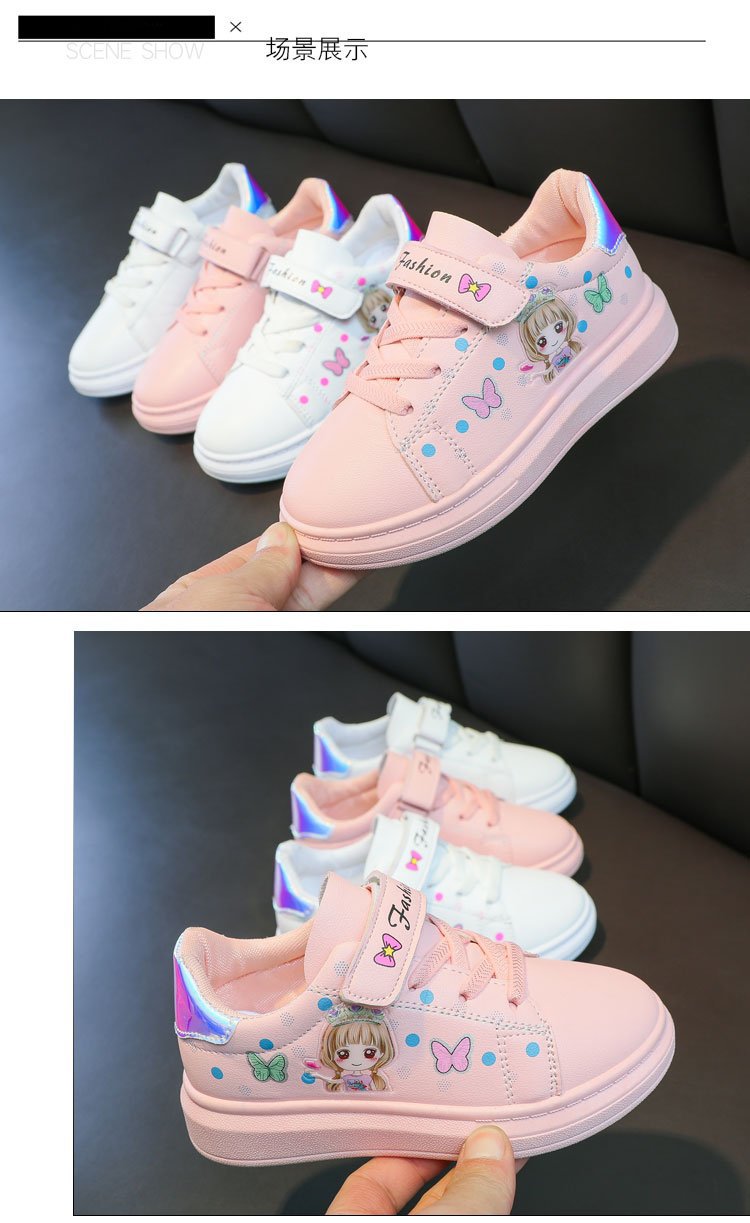 Zapatillas-zapatos informales para chico, zapatillas de deporte para niño, zapatos superiores de cuero para niña, zapatos blancos pequeños para niño, primavera 2023