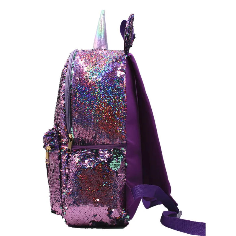 Mochila de lentejuelas de gran capacidad de unicornio para niños, Mochila de dibujos animados para estudiantes, Mochila informal con lentejuelas, mochilas para volver a la escuela