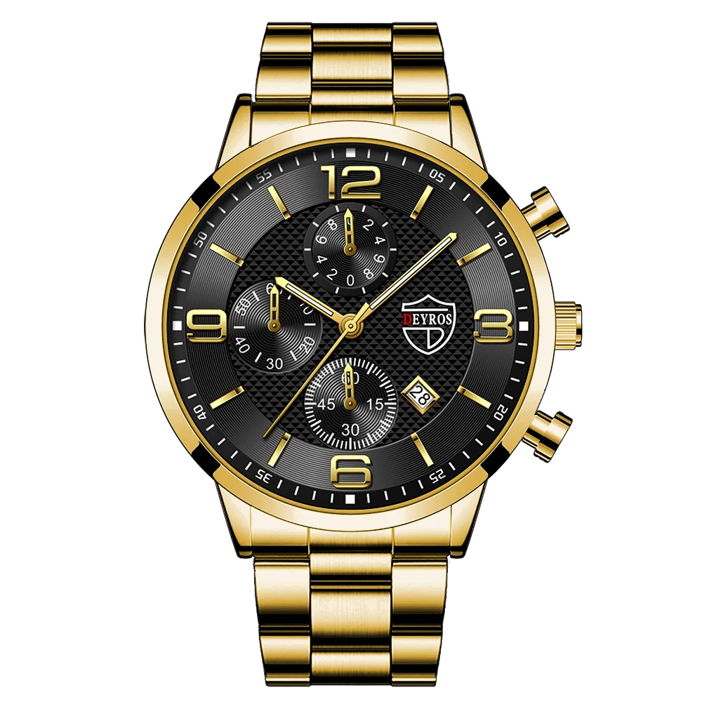 reloj hombre Relojes deportivos para hombre, pulsera de cuarzo de acero inoxidable, de lujo, informal, luminoso, de cuero