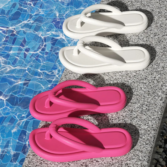 Chanclas de verano de colores caramelo, zapatillas planas de fondo suave para playa para mujeres y hombres, sandalias planas antideslizantes ligeras para exteriores
