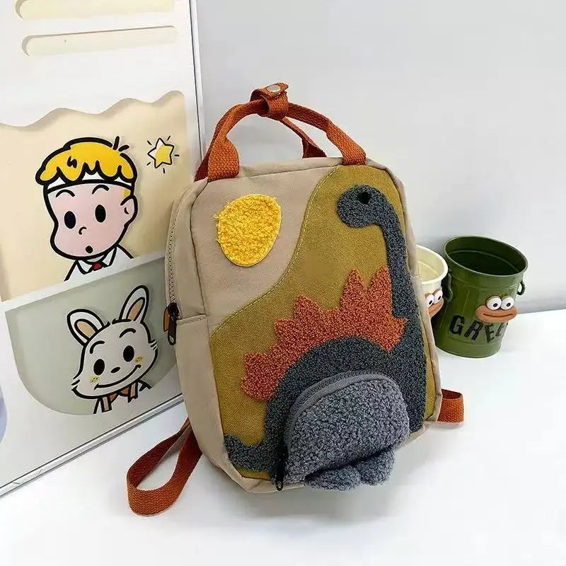 Mochila de dibujos animados de dinosaurios para niños, bonita mochila escolar para bebés, Mochila para niños y niñas, Mochila de lona, accesorios para niños
