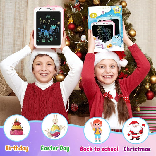 Tableta de Escritura LCD Unicornio de 8.5 Pulgadas para Niños, Pizarra de Dibujo, Juguete Educativo Esencial para Viajes, Regalo de Cumpleaños 3+