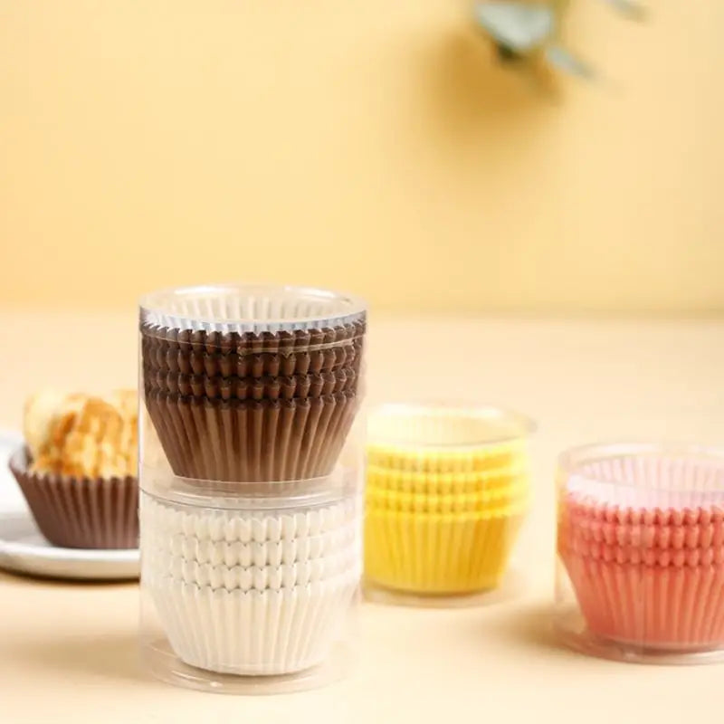 100 Uds. Tazas desechables para muffins, moldes para tarta de huevo, tazas para magdalenas resistentes al calor, revestimientos de papel grueso para magdalenas, moldes para tarta, herramientas para hornear