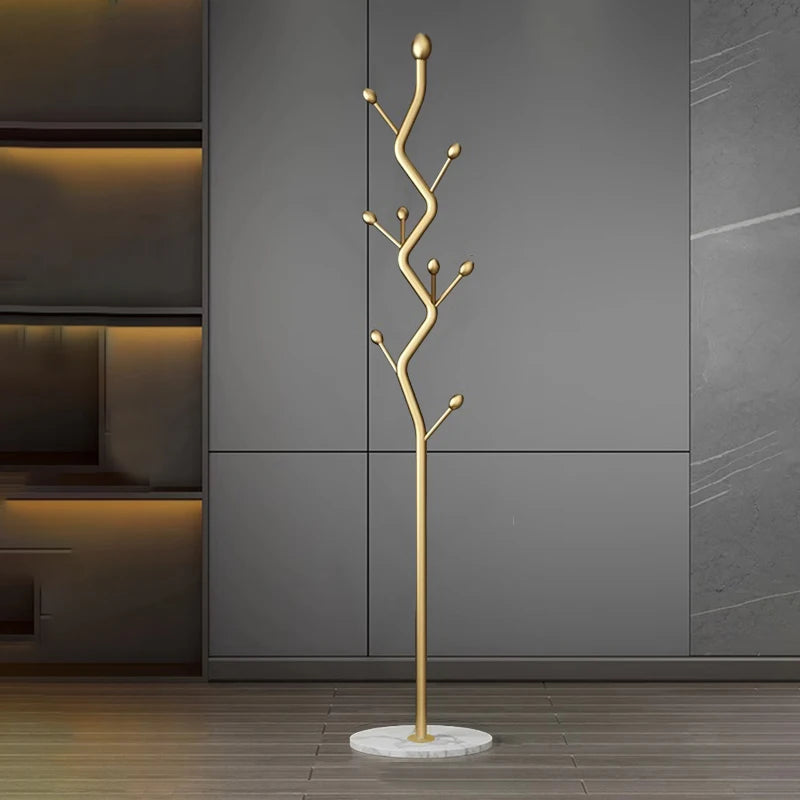 Perchero vertical moderno de metal - con base de mármol |   Diseño exquisito y sencillo, perchero y colgador de abrigos independiente para recibidor.