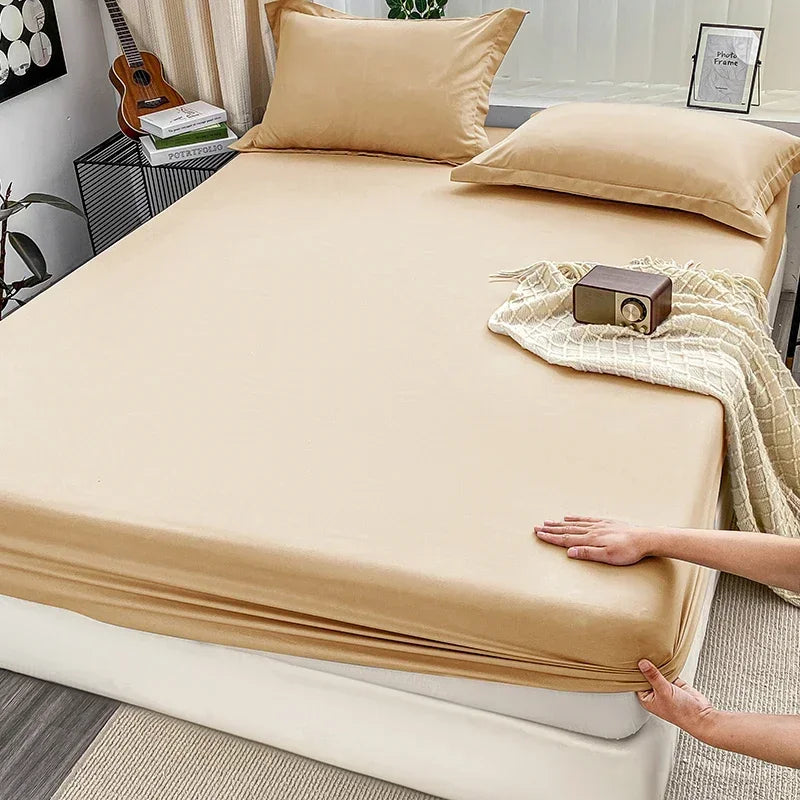 Sábana bajera cepillada de color sólido de primera calidad, tejido de satén ultrasuave para noches acogedoras: ropa de cama hipoalergénica y de fácil cuidado