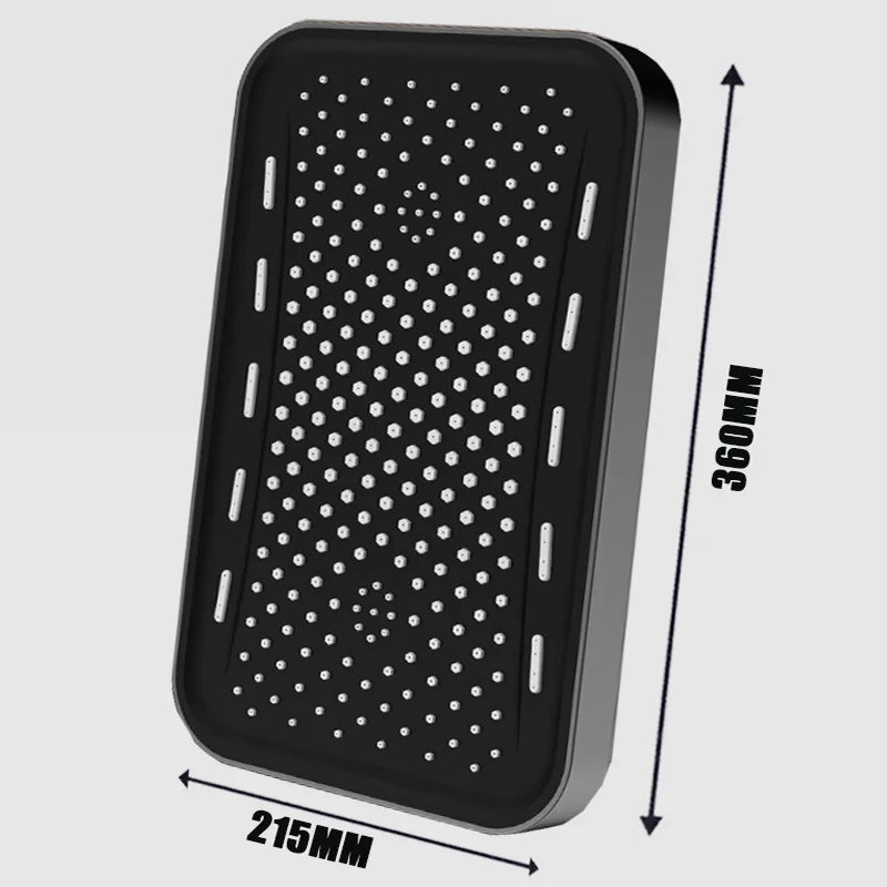 Panel grande de 36CM, cabezal de ducha supercargo montado en el techo de gran flujo, conjunto de 3 modos, lluvia de alta presión, accesorios de ducha de baño