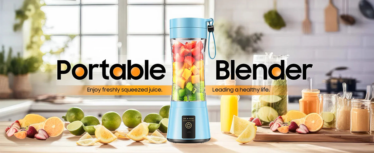 Licuadora de Jugos Doméstica de 380ml, Mini Licuadora Eléctrica Recargable por USB, Mezcladora de Batidos, Licuadora Portátil para Picnic al Aire Libre