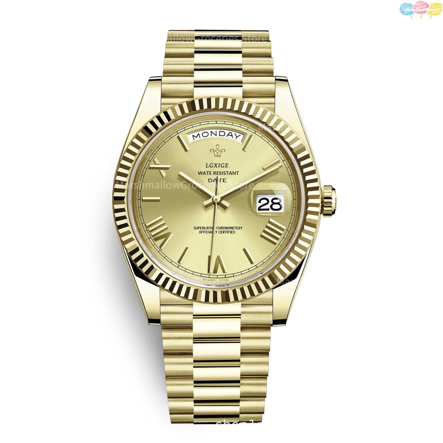 Reloj con calendario semanal de moda para hombre, reloj de cuarzo importado japonés, resistente al agua