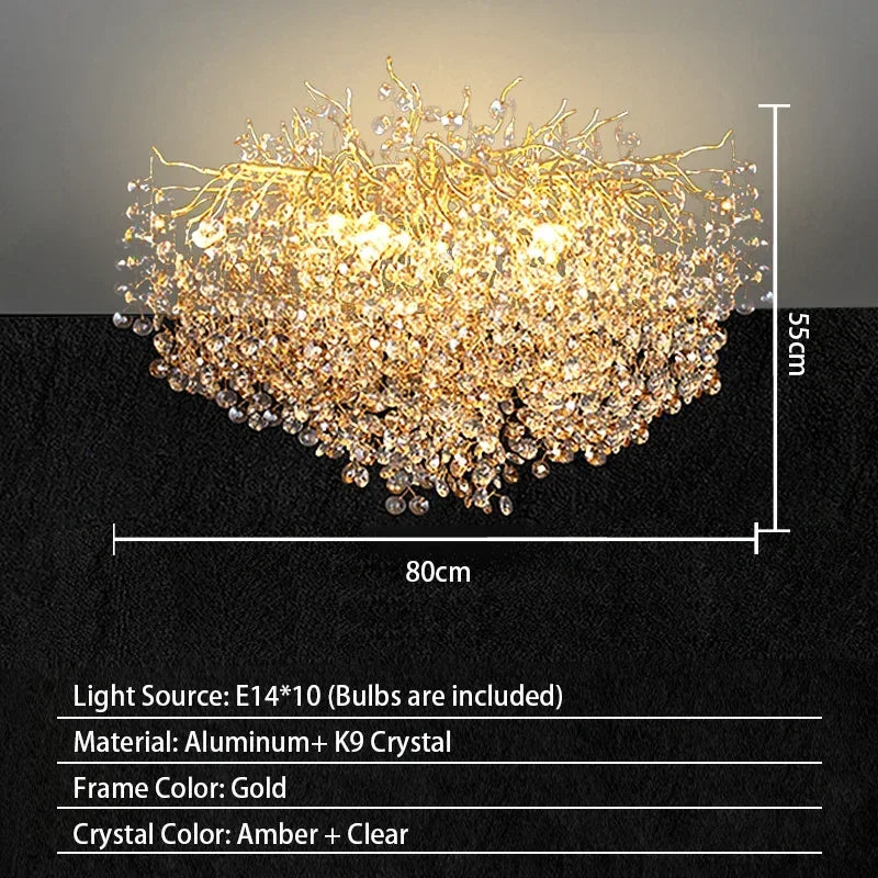 Candelabro de techo moderno para sala de estar, lámpara colgante de cristal de lujo para decoración Interior de Hotel y cocina, accesorio de iluminación
