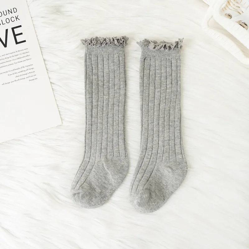 Calcetines Largos con Encaje para Niñas
