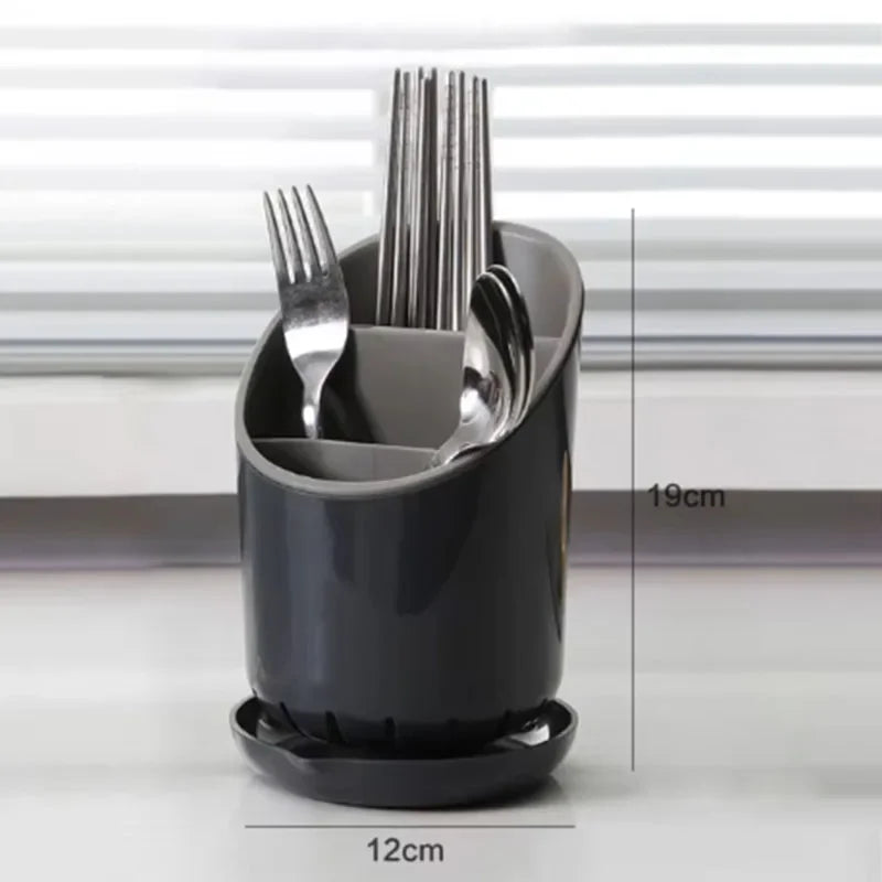 Soporte de almacenamiento de plástico, estante de secado de cocina para vajilla, cuchillo, cuchara, tenedor, contenedor de drenaje, organizador, herramienta de mesa, 1 ud.
