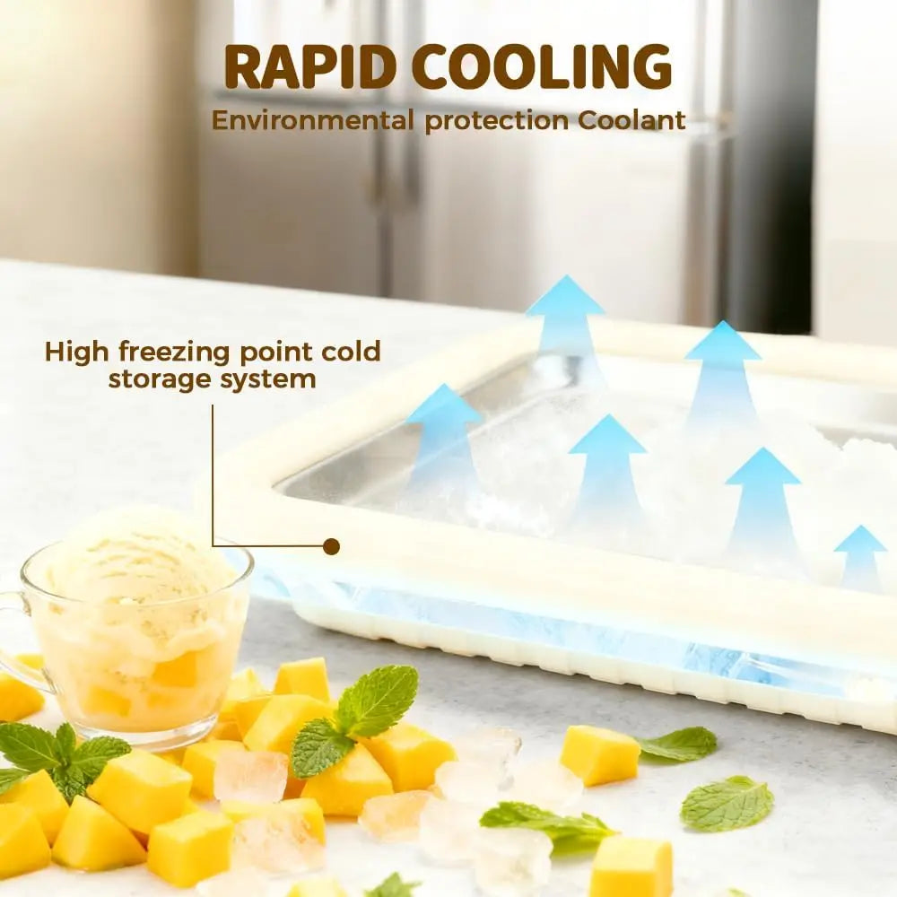 Máquina para hacer helados DIY, máquina para hacer yogur, helado casero para sorbete de crema para niños, máquina para hacer helados enrollados para el hogar con 2 espátulas