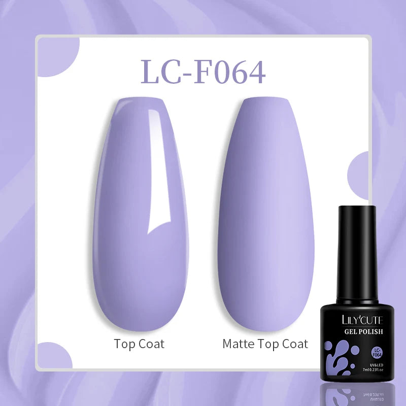 LILYCUTE-esmalte en Gel para uñas, barniz semipermanente para manicura, con LED UV, 129 colores, 7ML