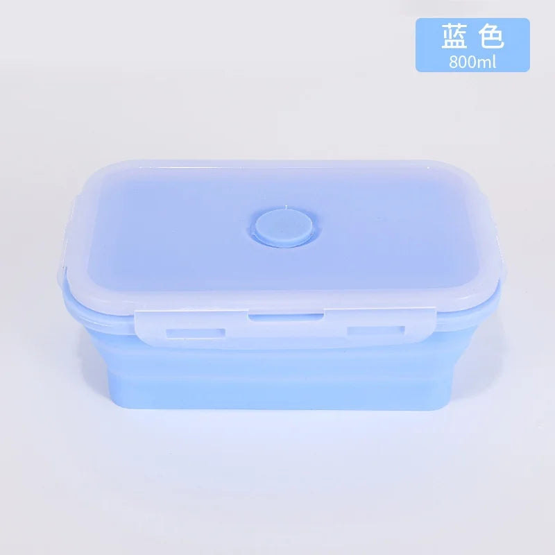 Contenedores plegables de almacenamiento de alimentos de 4PS con tapas y ventilación, juego de contenedores de preparación de comidas plegables de silicona apilables para cocina