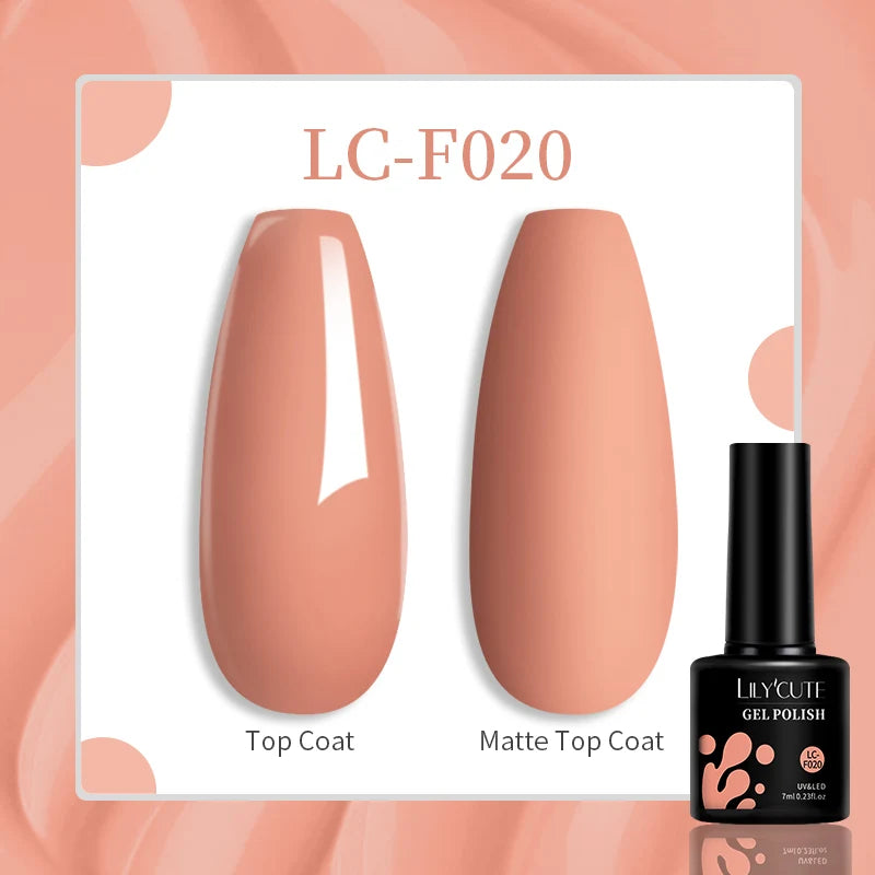 LILYCUTE-esmalte en Gel para uñas, barniz semipermanente para manicura, con LED UV, 129 colores, 7ML