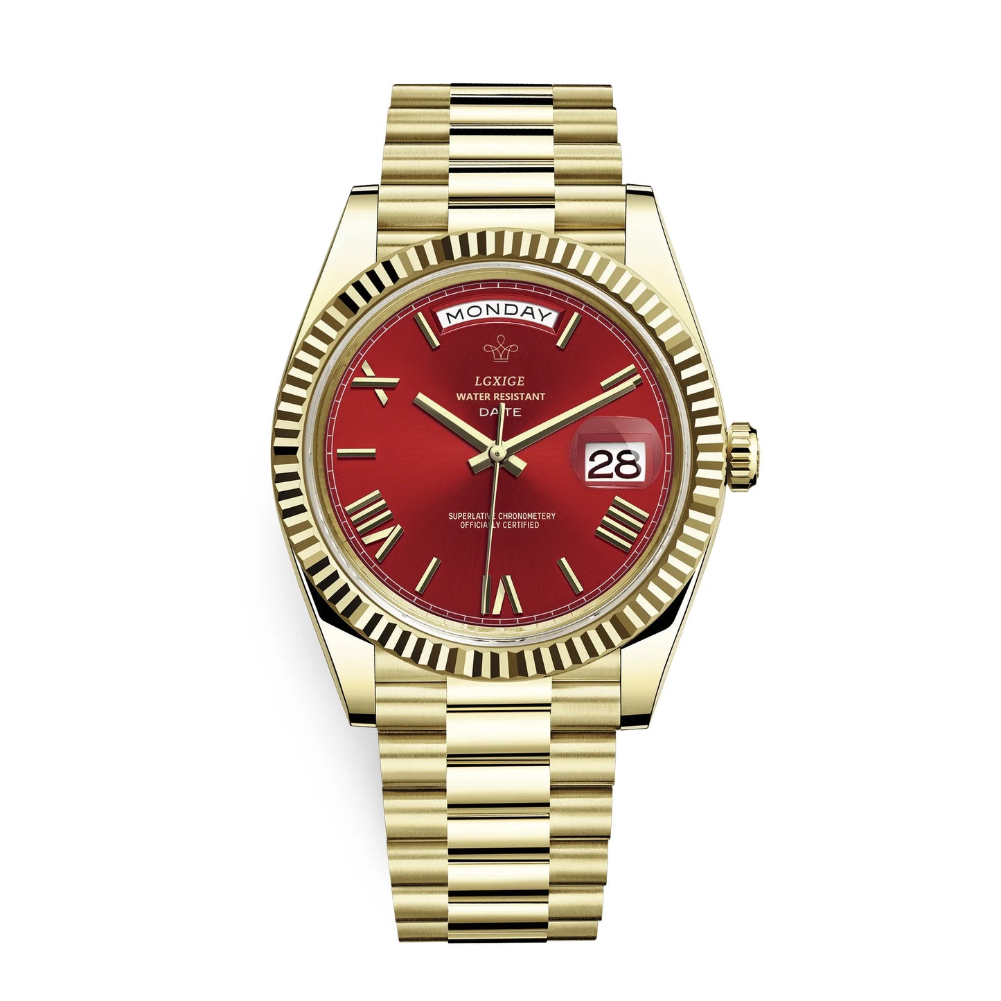 Reloj con calendario semanal de moda para hombre, reloj de cuarzo importado japonés, resistente al agua