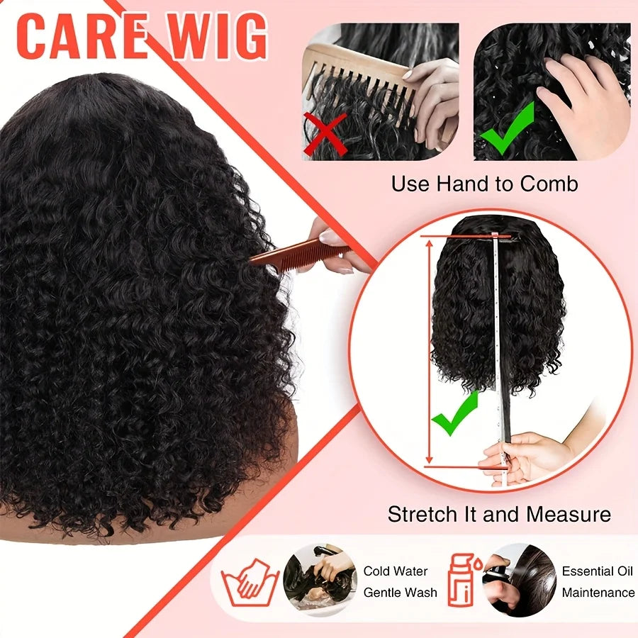 Peluca BOB de onda profunda, cabello humano 13x4 HD, pelucas frontales de encaje rizado, cabello humano prearrancado y Go, BOB Frontal corto y rizado sin pegamento