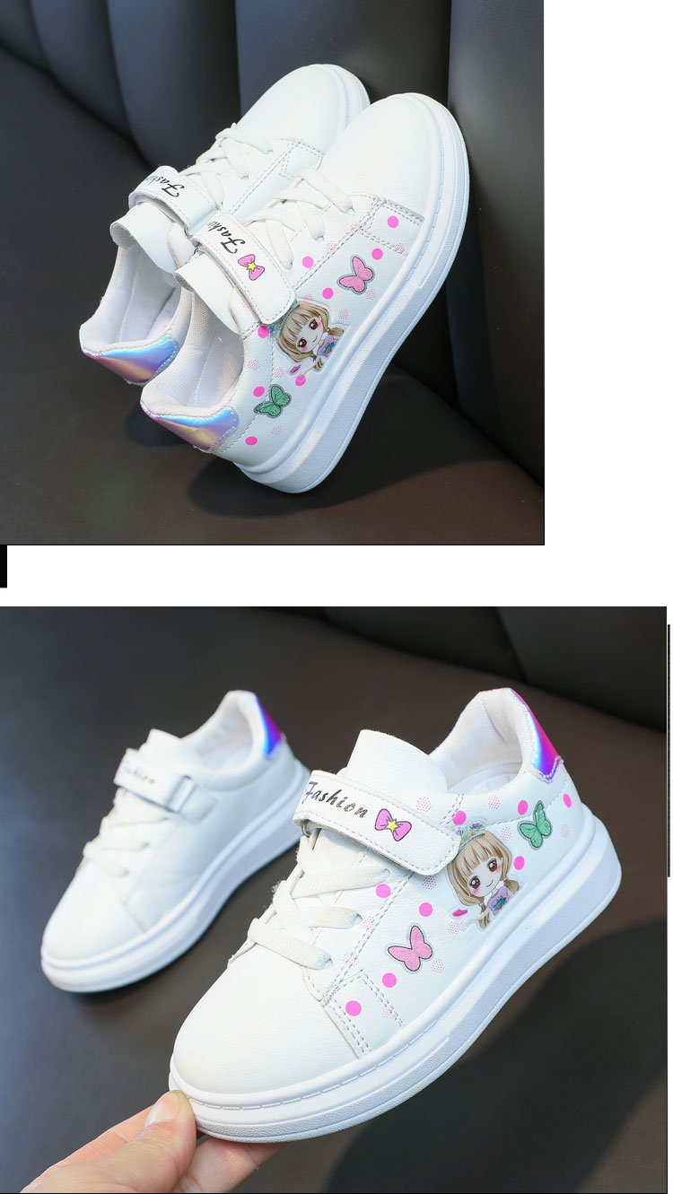 Zapatillas-zapatos informales para chico, zapatillas de deporte para niño, zapatos superiores de cuero para niña, zapatos blancos pequeños para niño, primavera 2023