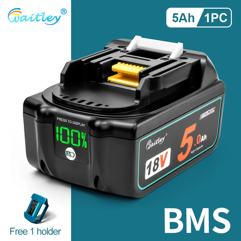 Waitley-batería recargable de iones de litio para herramientas eléctricas Makita, 18 V, 6.0Ah, BL1860b, BL1860, BL1830b, BL1850b, BL1840, 6Ah