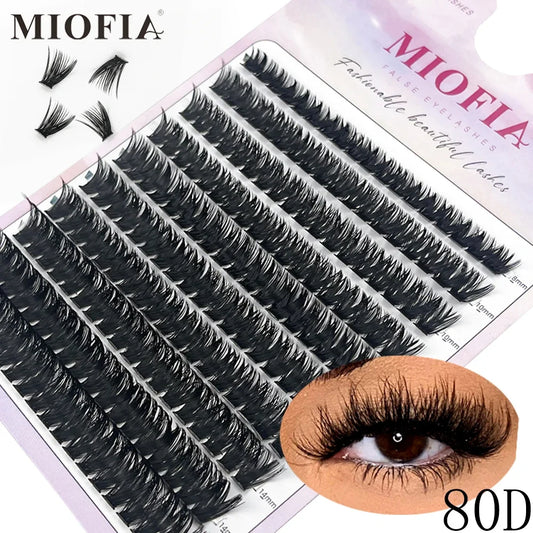 Paquete de 160 grupos de pestañas de visón C/D Curl pestañas individuales naturales rusas 8-16mm DIY extensiones de grupo de pestañas herramientas de maquillaje