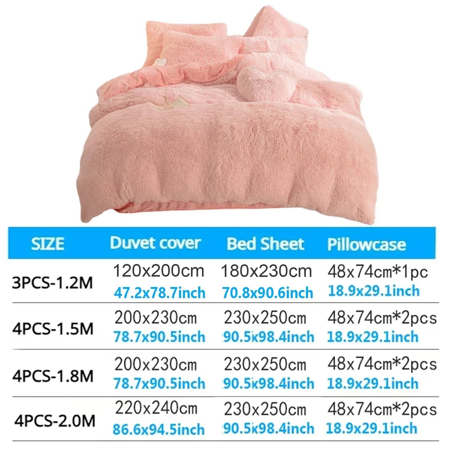 Juego de funda nórdica de felpa de lujo de 3/4 piezas: ropa de cama acogedora y suave, perfecta para el confort del dormitorio, ideal para habitaciones de invitados y dormitorio Aesth