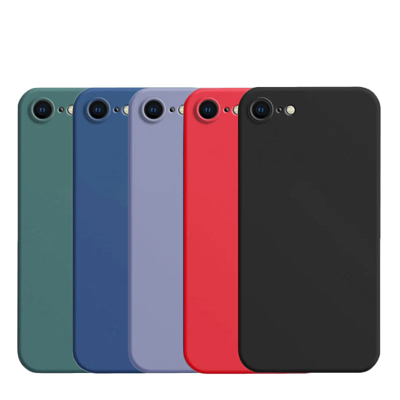 Para iPhone 8 funda para iPhone SE 2022 2020 7 8 Plus funda de lujo a prueba de golpes suave TPU silicona líquida funda trasera de teléfono