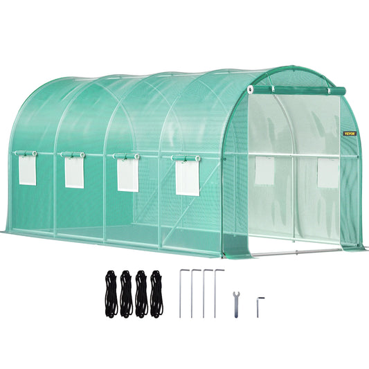 SucceBuy Marco galvanizado para invernadero de túnel para caminar y cubierta impermeable 15x7x7/10x7x7/20x10x7/12x7x7 pies Invernaderos y marcos fríos