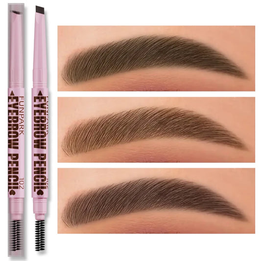 Lápiz de cejas 2 en 1, cosméticos profesionales, maquillaje para mujeres, 5 colores, pincel de tatuaje de cejas resistente al agua, lápiz de cejas de larga duración