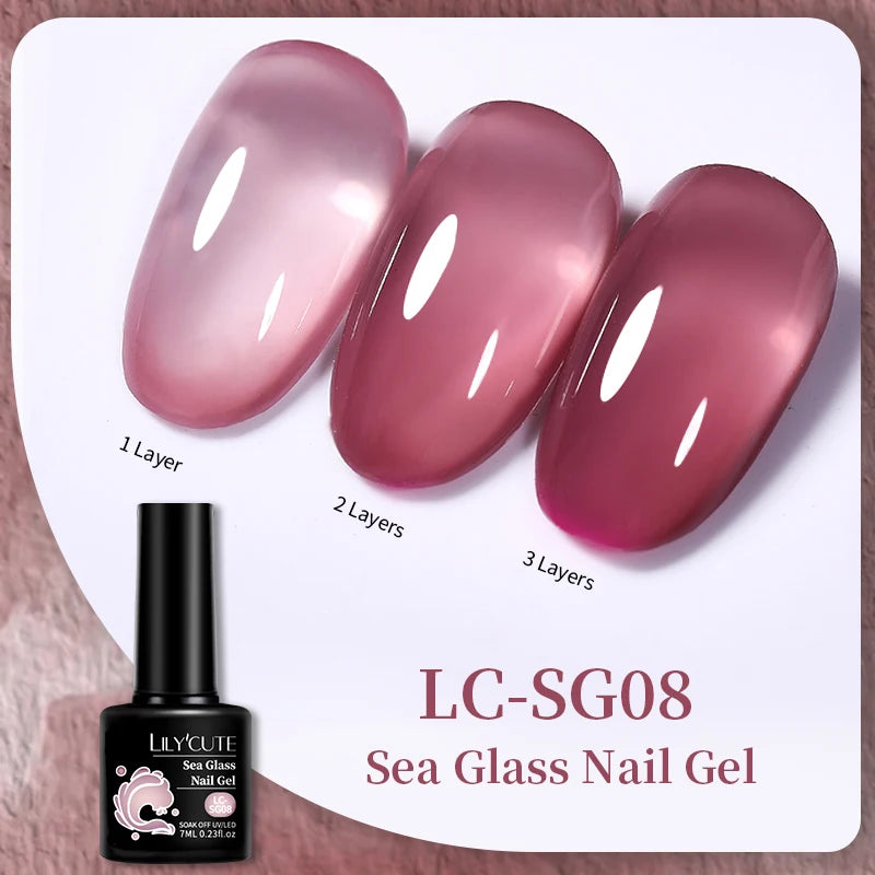 LILYCUTE-esmalte en Gel para uñas, barniz semipermanente para manicura, con LED UV, 129 colores, 7ML