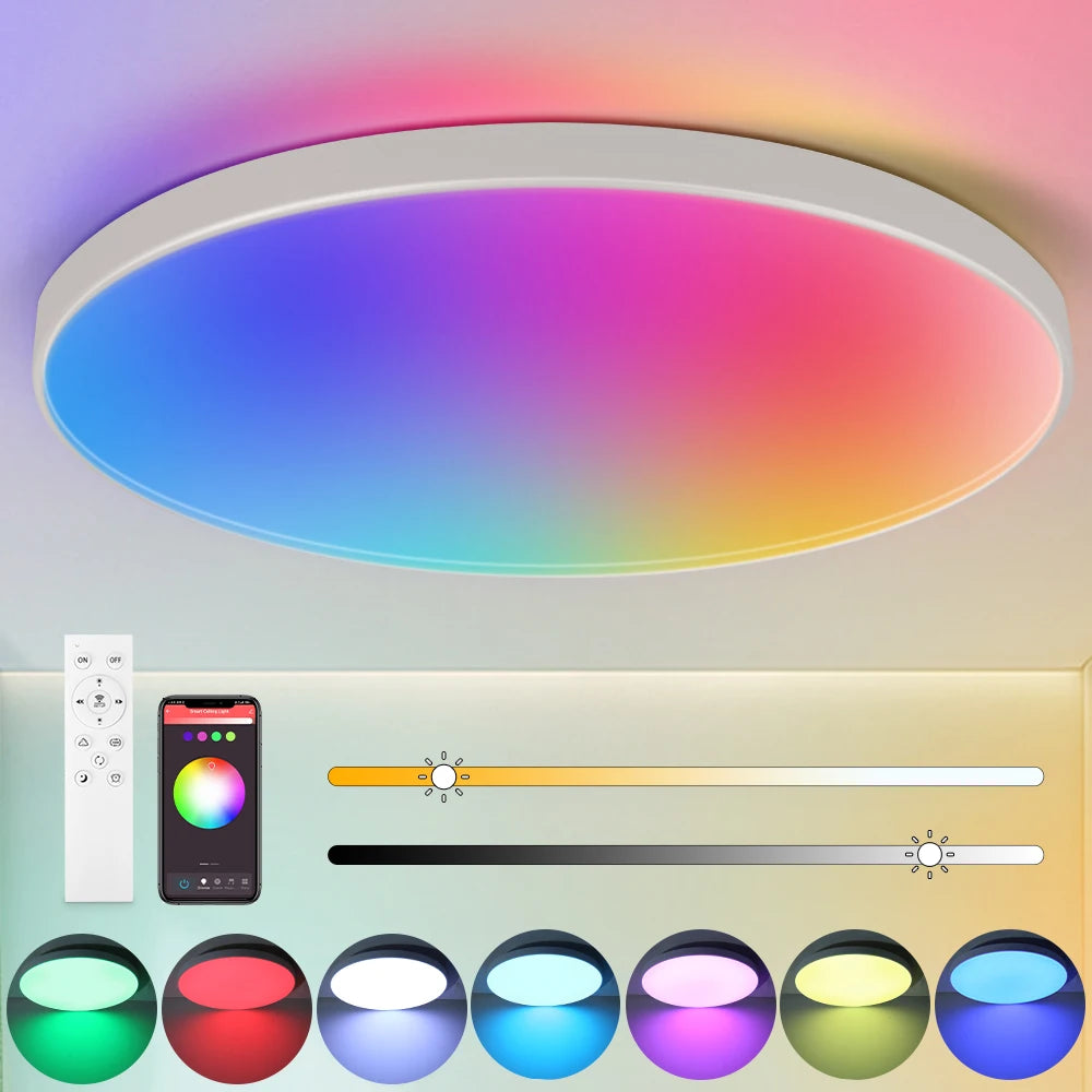 Lámpara de techo con control remoto, lámpara led para dormitorio, lámparas de techo grandes, luces Led con control remoto, luces led regulables
