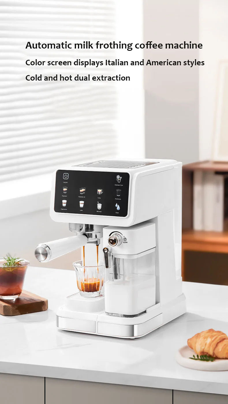 Cafetera Espresso con bomba italiana de 220V, cafetera automática para espumar espuma de leche para uso doméstico