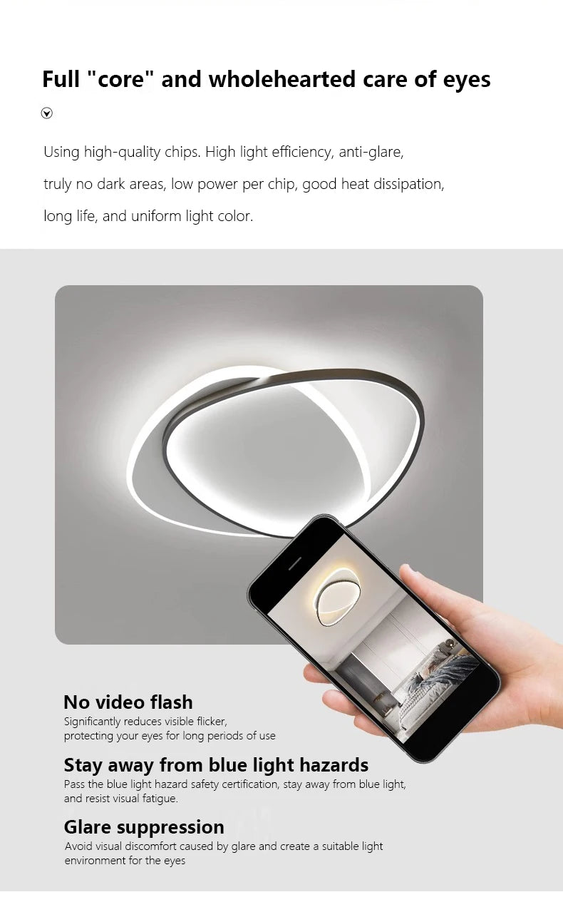 Luces de techo LED redondas modernas para dormitorio Simple, lámparas de estudio para sala de estar, iluminación interior, decoración del hogar, accesorios de lámpara brillante