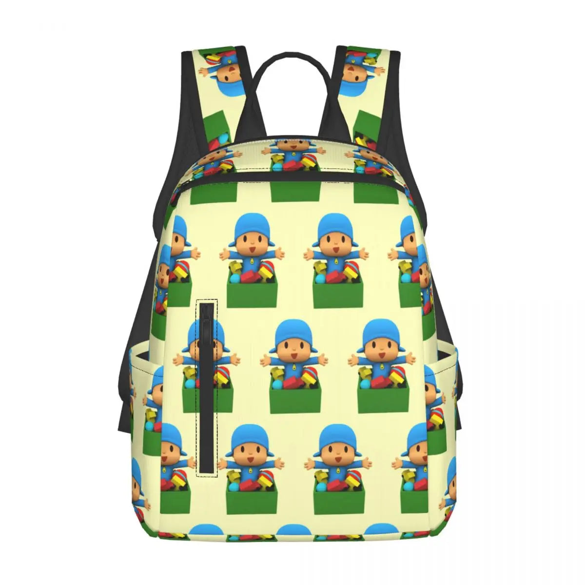 Mochila azul de dibujos animados de Pocoyo para niños, mochila de gran capacidad para niños, mochila escolar, bolsos de hombro para hombres y mujeres