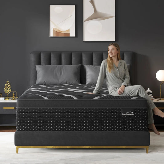 12/14in Hybrid Gel Memory Foam Mattress with Pocket Spring, Medium Firm, Motion Isolation Mattress in a Box