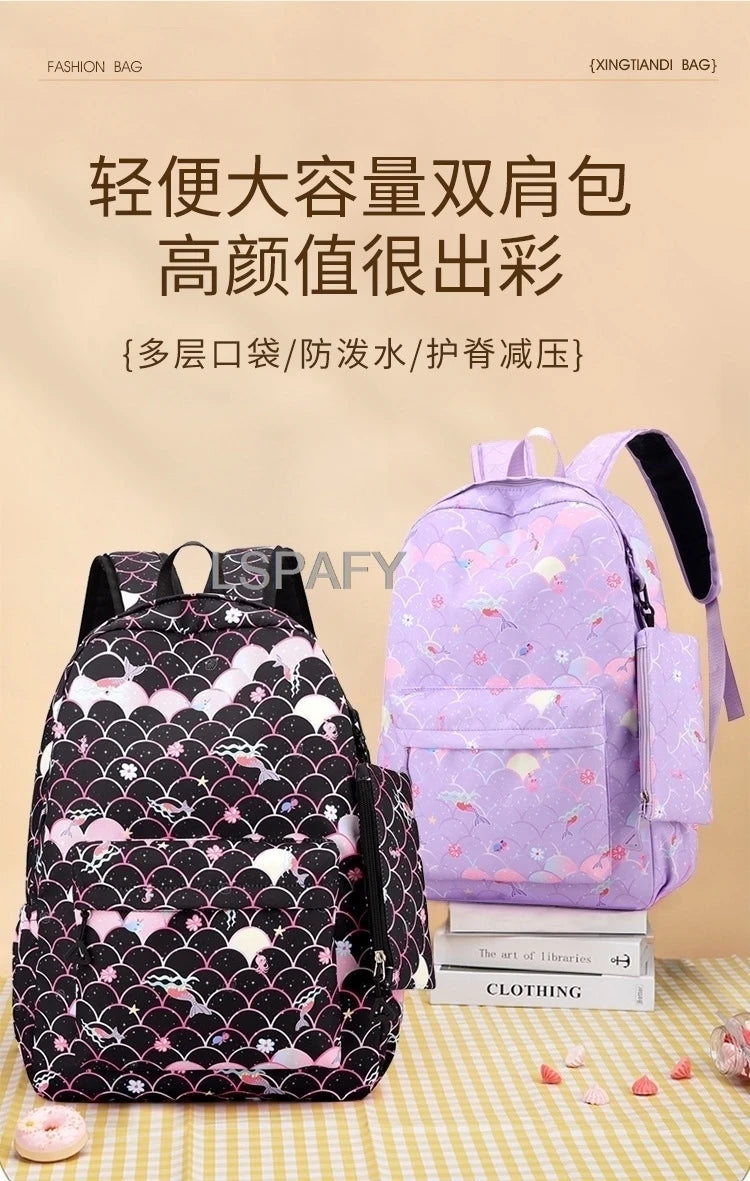 Juego de 3 mochilas My Little Pony para niños, mochila escolar para niñas, mochila escolar para adolescentes, mochila arcoíris para mujeres