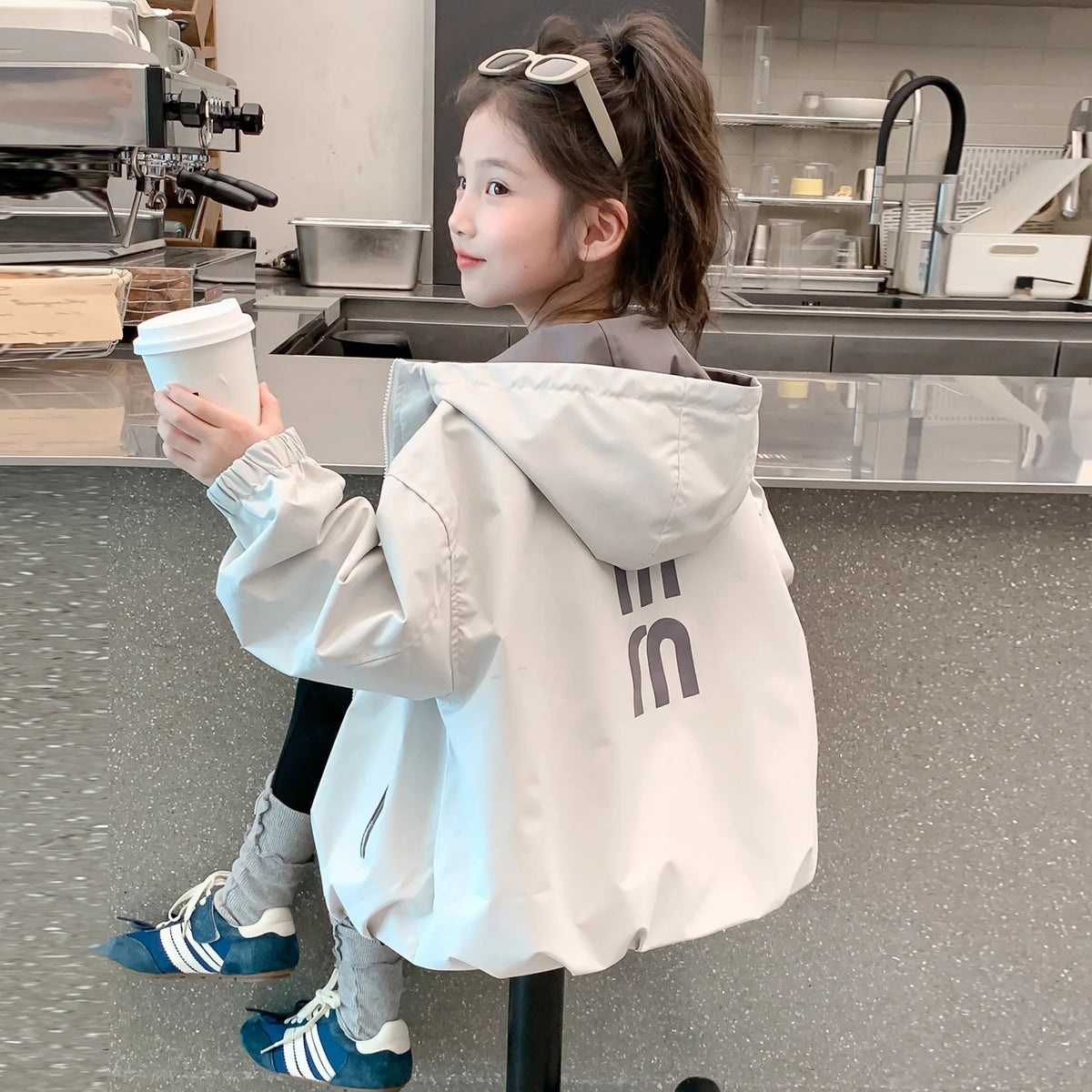 Chaqueta Reversible con Capucha para Niños, Primavera-Otoño 2026, Chaqueta Casual Impermeable y Cortavientos para Adolescentes, Ropa Infantil