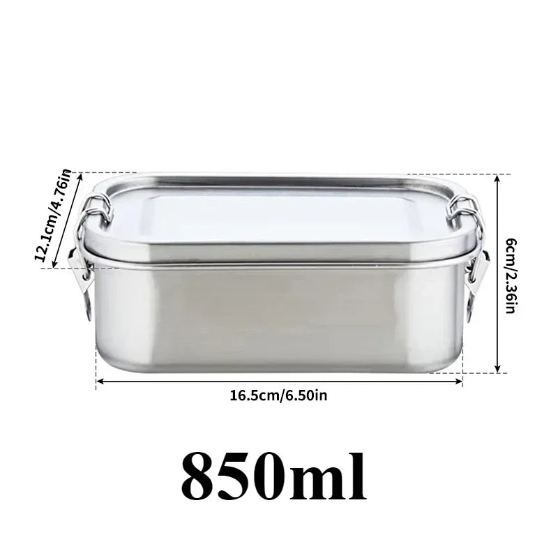Lonchera de Acero Inoxidable 304, Hermética y a Prueba de Fugas, Bento Box de 1/2 Capas, Contenedores para Almacenamiento de Alimentos con Cierre para Adultos