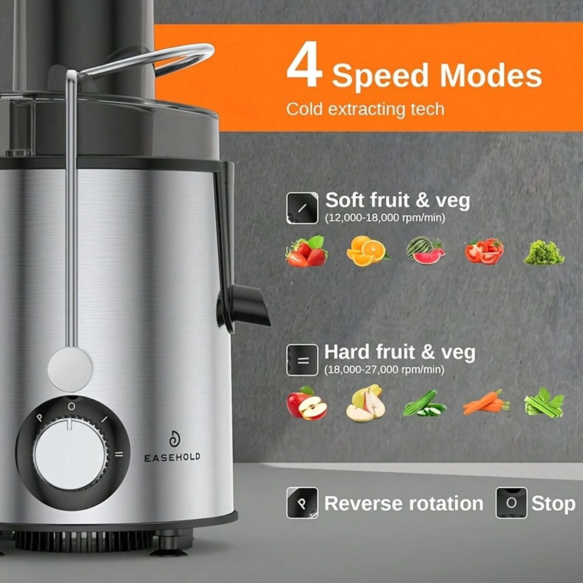 Exprimidor de Doble Uso Doméstico y Comercial con Motor Potente, Producción de Jugo de Alta Velocidad Sin Residuos, Máquina de Gran Capacidad, Material Resistente a Altas Temperaturas, Exprimidor de Frutas y Verduras Fresc
