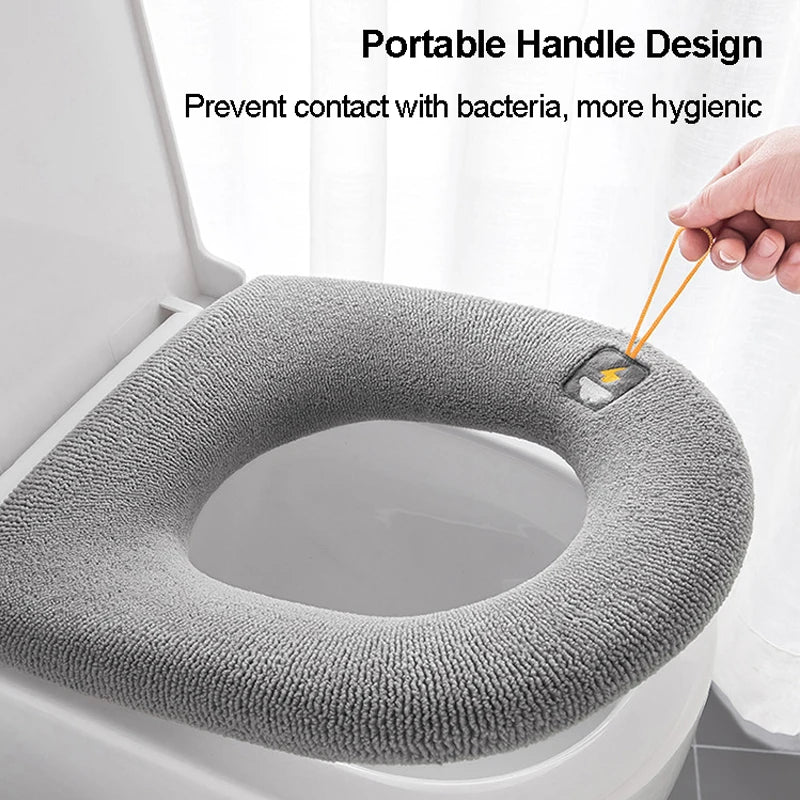 Funda Universal para asiento de inodoro, alfombrilla para taburete con patrón de calabaza, cojín para asiento de inodoro suave y cálido, accesorios para tapa de inodoro de baño