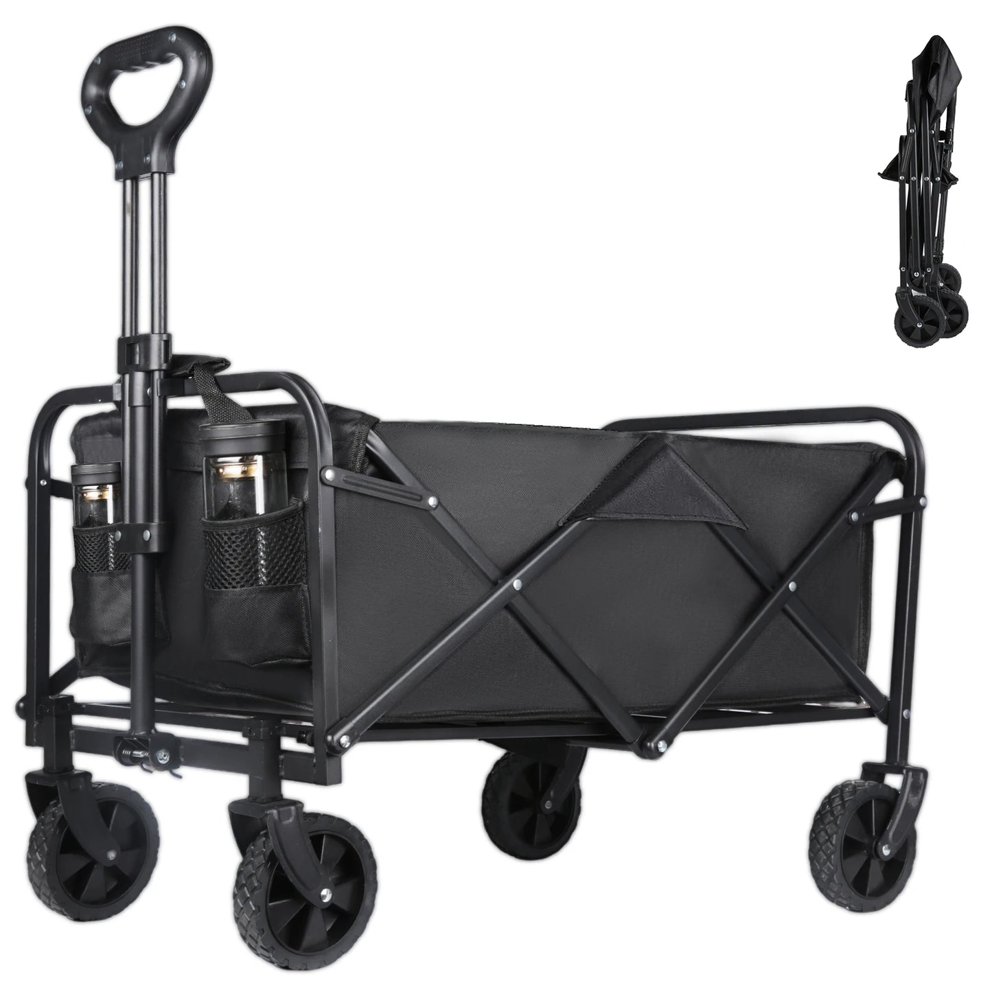Carrito de Camping Plegable de Gran Capacidad (100L), Carrito de Compras, Carrito de Jardín, Carrito Plegable Portátil para Exteriores, Carrito de Picnic