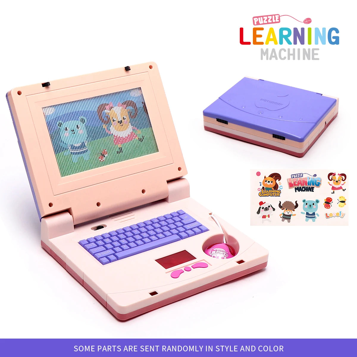 Juguete de Computadora Portátil Rosa para Niños – Computadora Educativa Interactiva con Música, Luces y Ratón para el Desarrollo Temprano