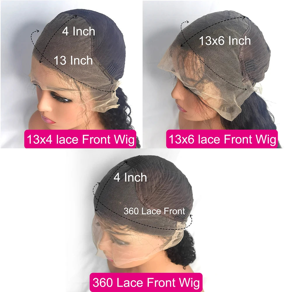 Peluca de cabello humano ondulado de 40 pulgadas, 13x4 13x6, con encaje frontal transparente HD, pelucas de cabello humano con encaje frontal 360 para mujeres negras