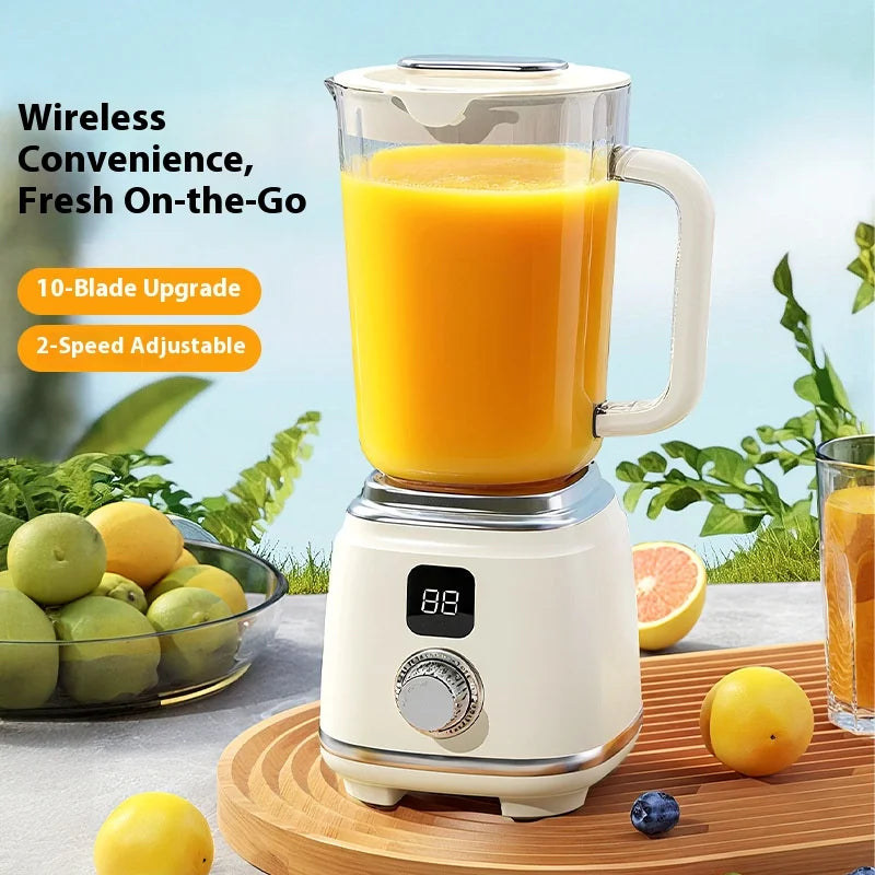 Nueva Licuadora Doméstica con 10 Cuchillas, 3000mAH, Multifuncional, Trituradora de Hielo, Extractor de Jugos, Alta Tasa de Extracción, Utensilios de Cocina