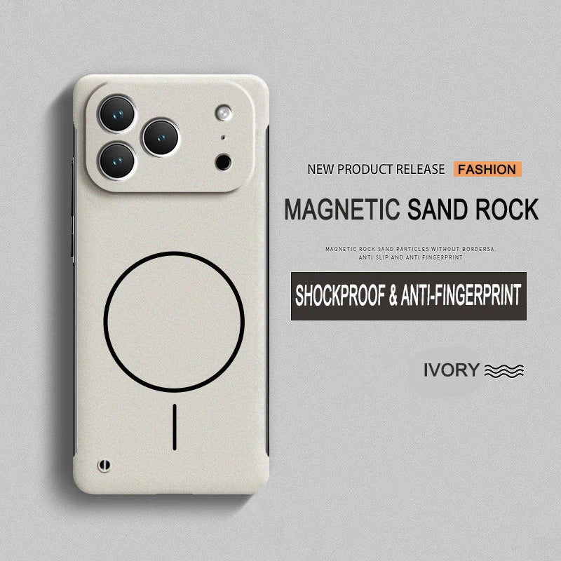 Fundas de teléfono magnéticas sin marco esmeriladas mate para Magsafe iPhone 17 Air 16 16E 15 14 13 12 11 Pro X XR XS Max Plus Mini
