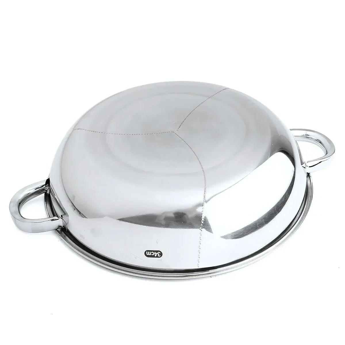 Olla caliente de acero inoxidable de 34cm, tres utensilios de cocina divididos, olla de inducción para ovejas pequeñas, olla caliente con rayas, Compatible con cocina, fiesta de invierno