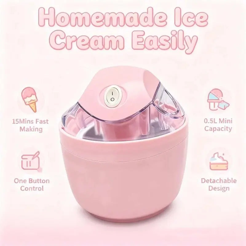 AT28-Mini máquina para hacer helados, máquina para hacer postres personal, máquina compacta para hacer helados con un solo toque