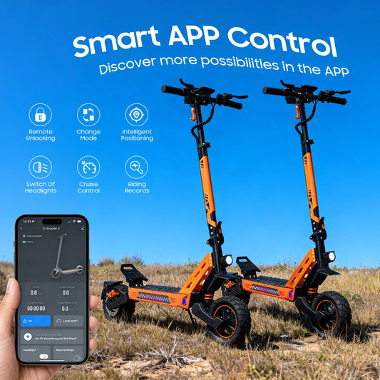 Patinete Eléctrico TOFUN TF3 PRO 1200W con APP, Velocidad Máxima 50 km/h, Autonomía 40-50 km, 48V 15.6Ah, Neumáticos de 10 Pulgadas, 4 Modos, Plegable