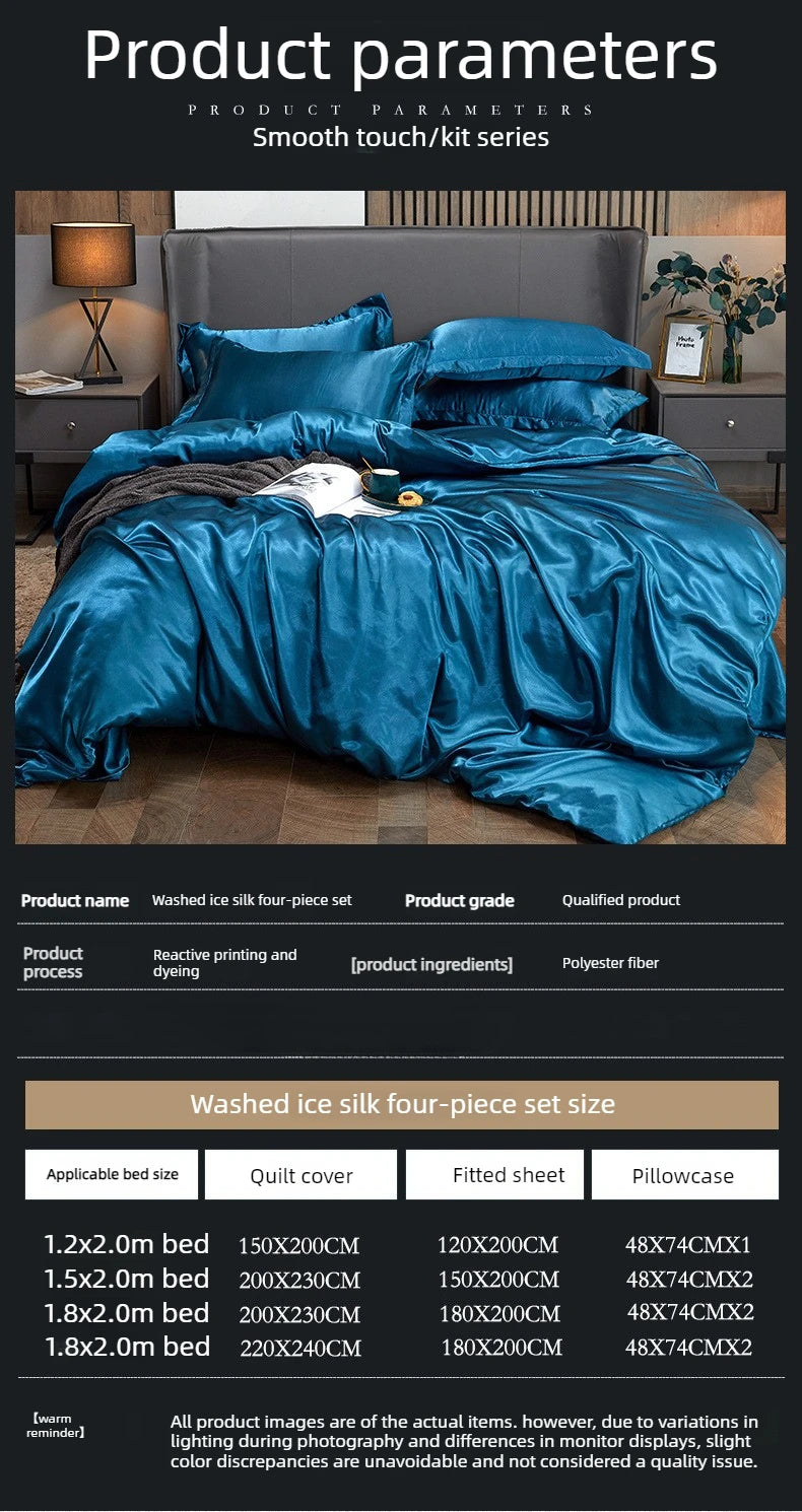 Juego de funda nórdica de cama 120/150/180/200 Tencel, juego de cama de seda negro, verde, blanco, Sábana de verano, Sábana bajera elástica de lujo 180x200